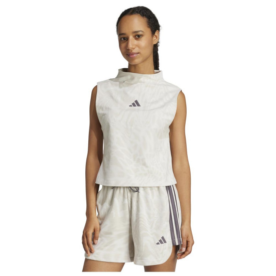 Adidas Γυναικεία αμάνικη μπλούζα Allover Print High-Neck Tank Top